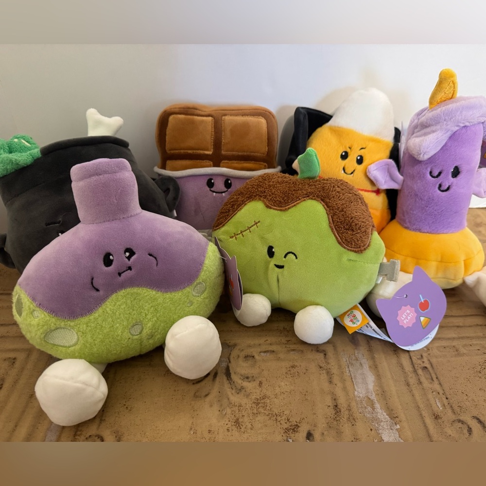 Set of Six- Target GiggleScape Whimsical Halloween Monster Plush Toy Collection